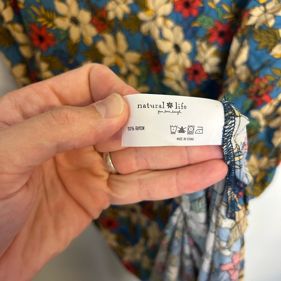 Natural Life Floral Ditsy Floral Boho Relaxed Midi Dress Lightweight Size S - Picture 8 of 11